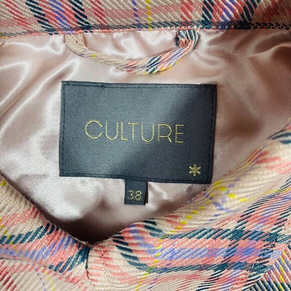 checked plaid short jacket boomber s multi color by Culture women size 38 - Picture 2 of 16